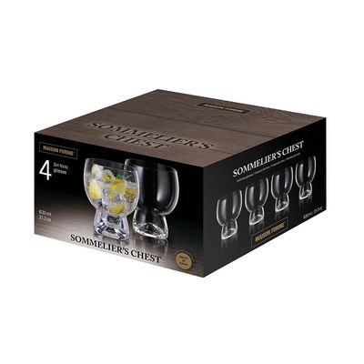 Maison Forine 4-Piece Gin Tonic, Glasses Sommelier'S Chest Crystal Glass Set -630 Ml 