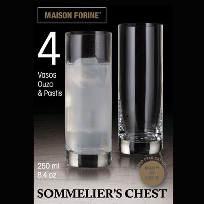 Maison Forine 4-Piece Pastis, Sommelier'S Chest Pastis Crytal Glass Set -250 Ml 