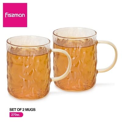 Fissman 2-Piece Cup Set 270ml (Heat Resistant Glass)