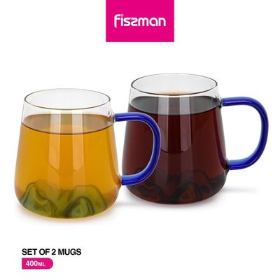 Fissman 2-Piece Cup Set 400ml (Heat Resistant Glass)