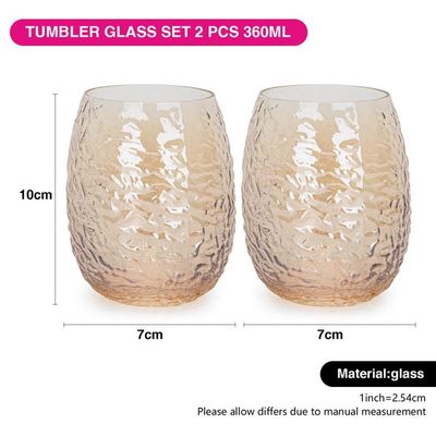 Fissman 2-Piece Tumbler Glass Set 360ml (Solid Glass)