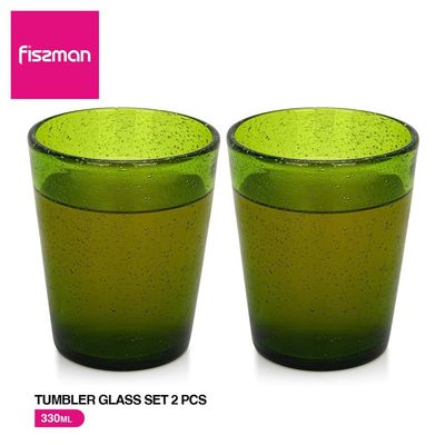 Fissman 2-Piece Tumbler Glass Set 330ml(Solid Glass)