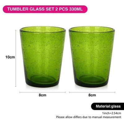 Fissman 2-Piece Tumbler Glass Set 330ml(Solid Glass)