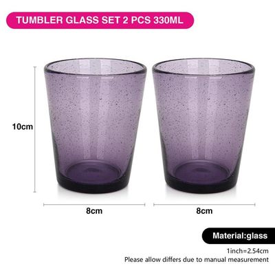 Fissman 2-Piece Tumbler Glass Set 330ml (Solid Glass)