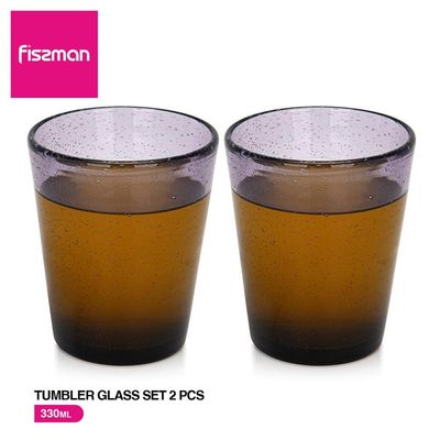 Fissman 2-Piece Tumbler Glass Set 330ml (Solid Glass)