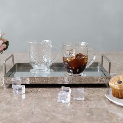 Mysteva 2-Piece Glass Coffee Mugs Set ,450Ml