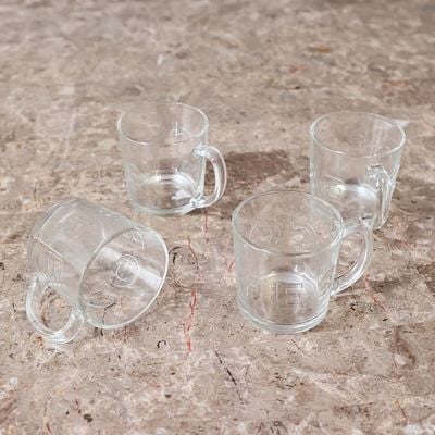 Mysteva 4-Piece Glass Coffee Mugs Set ,340Ml