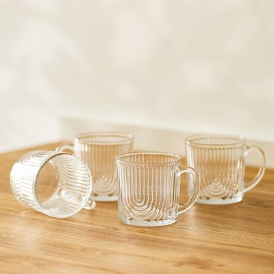 Mysteva 4-Piece Glass Mugs,450ml