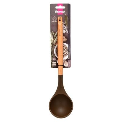 Chefs-Tool Soup Ladle W/ Wooden Handle Choc Brown - KW-2170