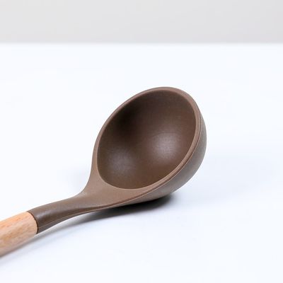 Chefs-Tool Soup Ladle W/ Wooden Handle Choc Brown - KW-2170