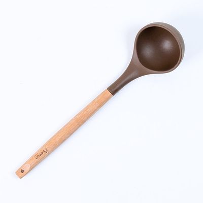 Chefs-Tool Soup Ladle W/ Wooden Handle Choc Brown - KW-2170