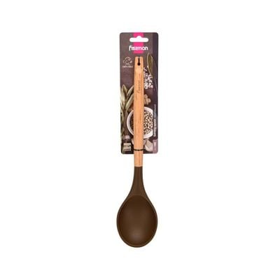 Chefs-Tool Solid Ladle W/ Wooden Handle Choc Brown - KW-2171