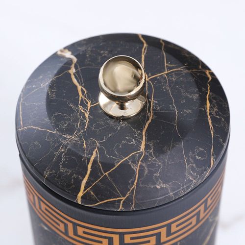 Black Oak Round Tin Box With Handle In Lid 3 Pcs Set