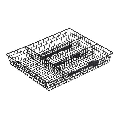 Atticus 4 Compartment Cutlery Holder Matte Black 33X26X5HCM