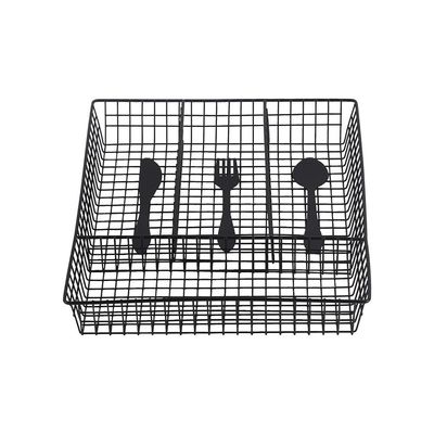 Atticus 4 Compartment Cutlery Holder Matte Black 33X26X5HCM