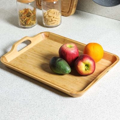 Loretta Bamboo Rectangle Serving Tray Beige 40X30X5CM