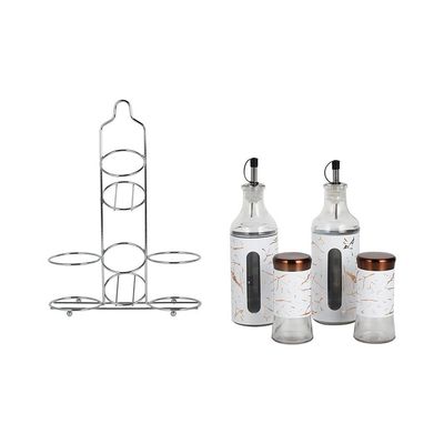 Adrian Set of 4 Condiment Jar White OV:2x400ml SP:2x150ml