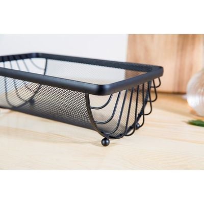 Atticus Iron Fruit Basket Black 30 X 18 X 10 Cm