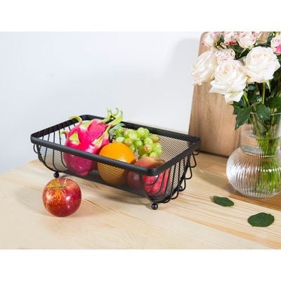 Atticus Iron Fruit Basket Black 30 X 18 X 10 Cm