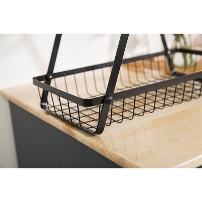 Atticus 3-Tier Iron Fruit Storage Cart Black 40.5 X 20 X 48 Cm