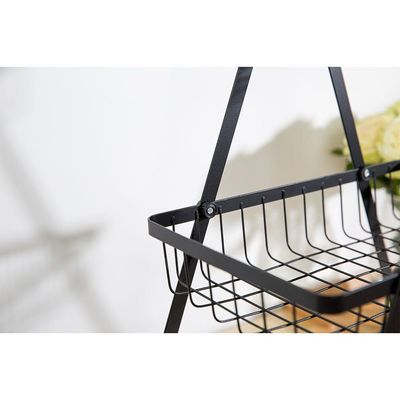 Atticus 3-Tier Iron Fruit Storage Cart Black 40.5 X 20 X 48 Cm