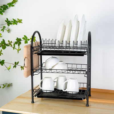 Atticus 3-Tier Iron Dish Rack With Pp Cup