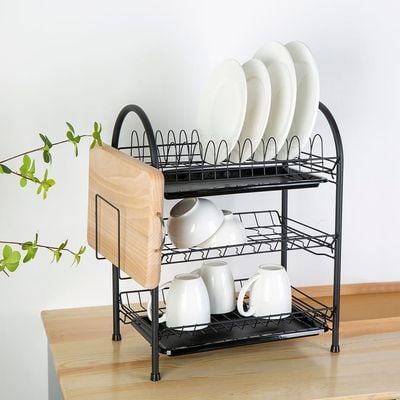 Atticus 3-Tier Iron Dish Rack With Pp Cup