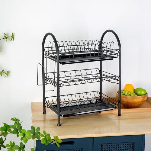 Atticus 3-Tier Iron Dish Rack With Pp Cup
