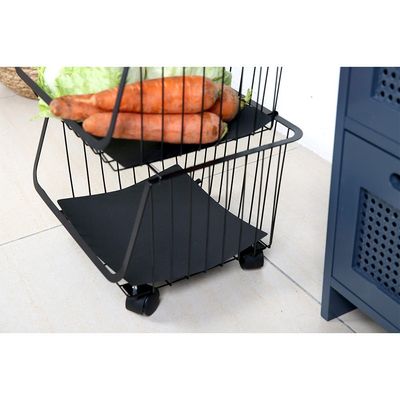 Atticus 4 Tier Iron Storage Cart With Wheelsblack 35 X 31 X 84 Cm