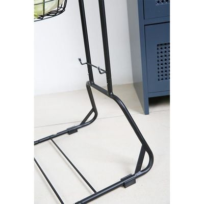 Atticus 4-Tier Iron Storage Rack With Basket Black 44 X 32.5 X 137 Cm