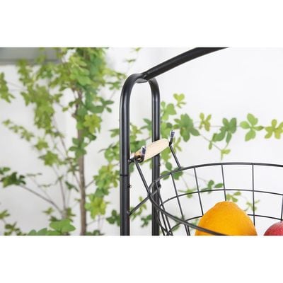 Atticus 4-Tier Iron Storage Rack With Basket Black 44 X 32.5 X 137 Cm