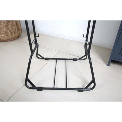 Atticus 4-Tier Iron Storage Rack With Basket Black 44 X 32.5 X 137 Cm