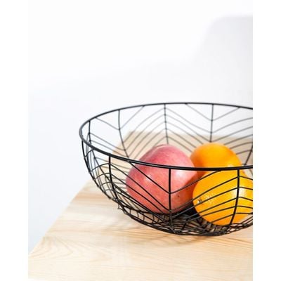 Atticus Iron Fruit Basket Black 30 X 11.7 Cm