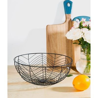 Atticus Iron Fruit Basket Black 30 X 11.7 Cm