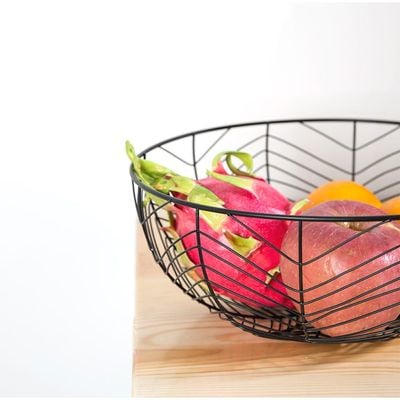 Atticus Iron Fruit Basket Black 30 X 11.7 Cm