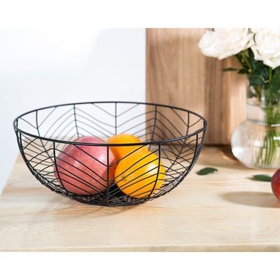 Atticus Iron Fruit Basket Black 30 X 11.7 Cm