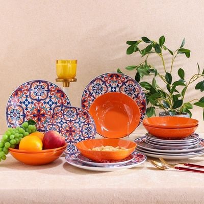 Angelika 18-Pc Porcelain Dinner Set - Serves 6