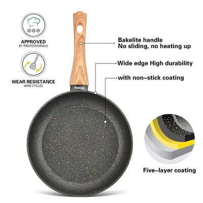 Fissman Cosmic Aluminium Frying Pan With Non-Stick Coating - 20 x 4.5 Cm - Black