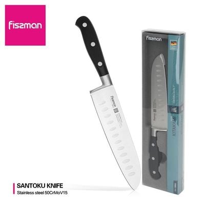 Fissman Kitakami Santoku Stainless Steel Knife Silver - 7 Inch