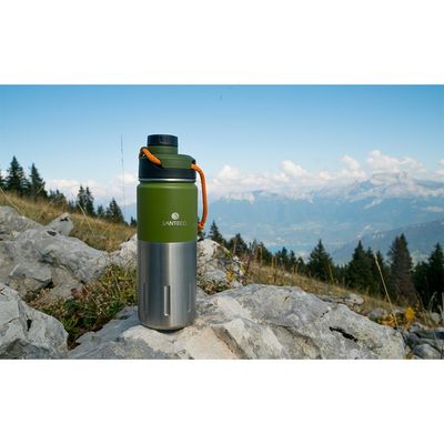 Santeco Double Wall Stainless Steel Vacuum Sports Bottle Moss Green 500 Ml