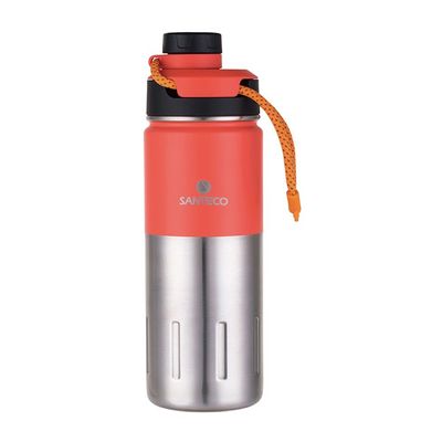 Santeco Double Wall Stainless Steel Vacuum Sports Bottle Red Ochre 500 Ml