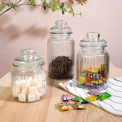 Cambria Glass Storage Jar Clear 600 Ml