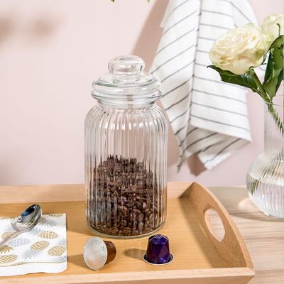 Cambria Glass Storage Jar Clear 1300 Ml