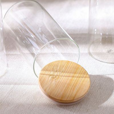 Pismo 4- Piece Glass Storage Jar, Bamboo Lid Clear 1000 Ml