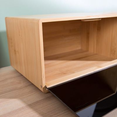 Aaron Bamboo Bread Bin With Acrylic Door Natural