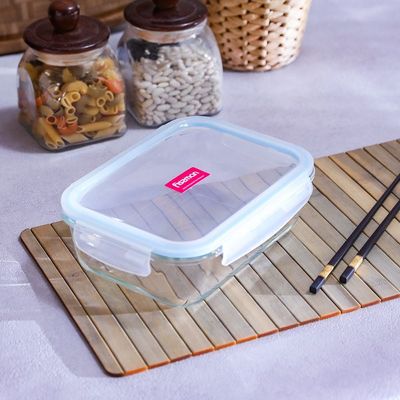 Fissman Rectangle Glass Food Container With PP Lid 1520Ml