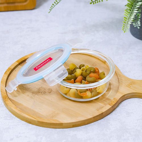 Fissman Round Glass Food Container With PP Lid 400Ml