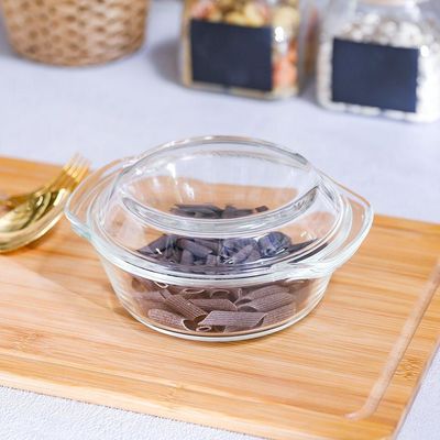 Fissman Glass Casserole With Lid 700Ml