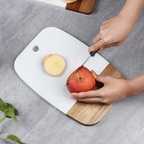 Luster Oval Chopping Board, Acacia Wood+Marble White 30 X 20 X 1.3Cm Ck22202
