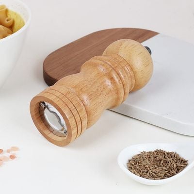 Loretta Pepper Mills & Salt Shakers Set, Rubber Wood Natural 5 X 12.7Hcm Bk21093